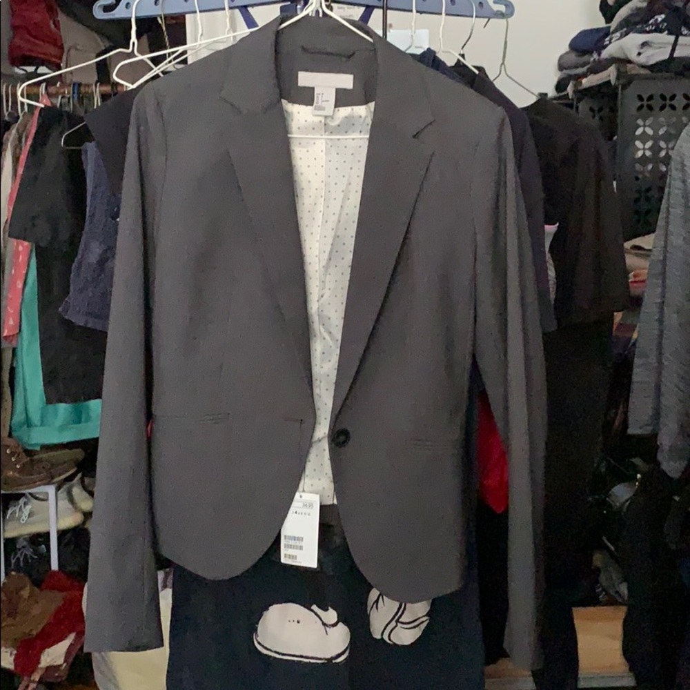 Gray suit jacket